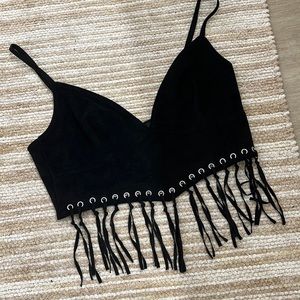 Black bustier crop top